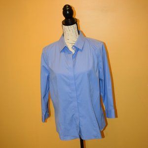 Talbots 3/4 sleeve wrinkle resistant button up blouse L